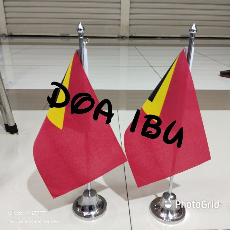 

best seller tiang stenlis meja+bendera TIMUR LESTE ready stock