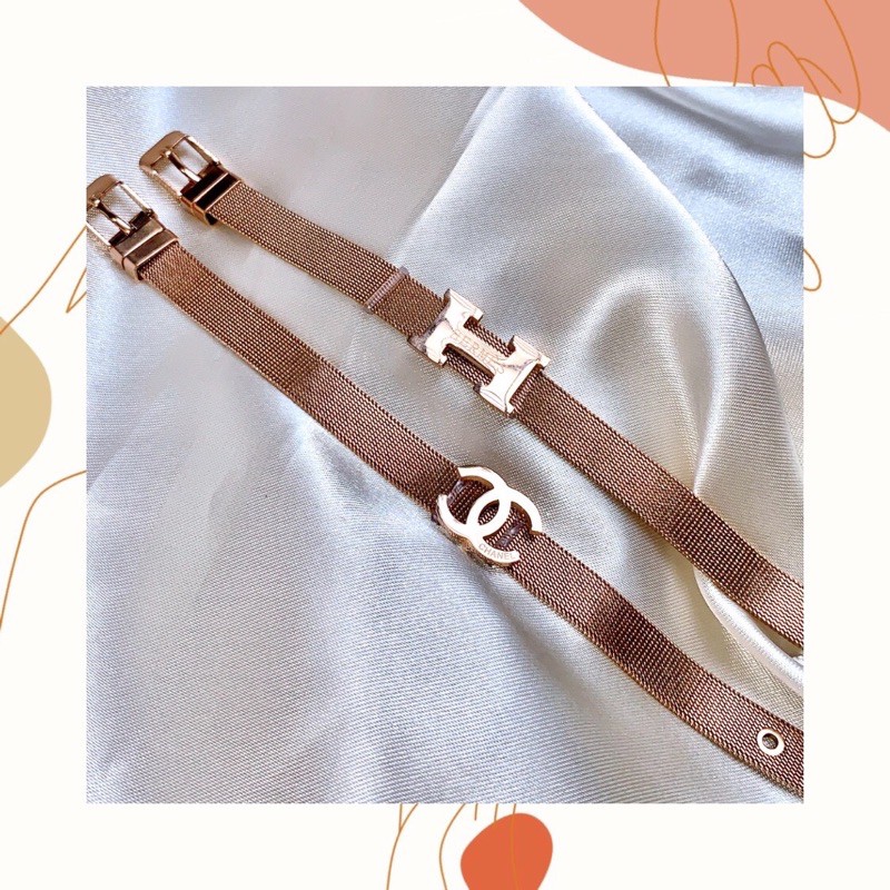 Gelang Gesper CC/H Titanium Premium Import Anti Karat Anti Hitam Fashion Accessories Wanita