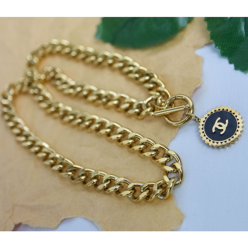 Kalung titanium cantol ch sisik tebal korea style anti karat - ercassia