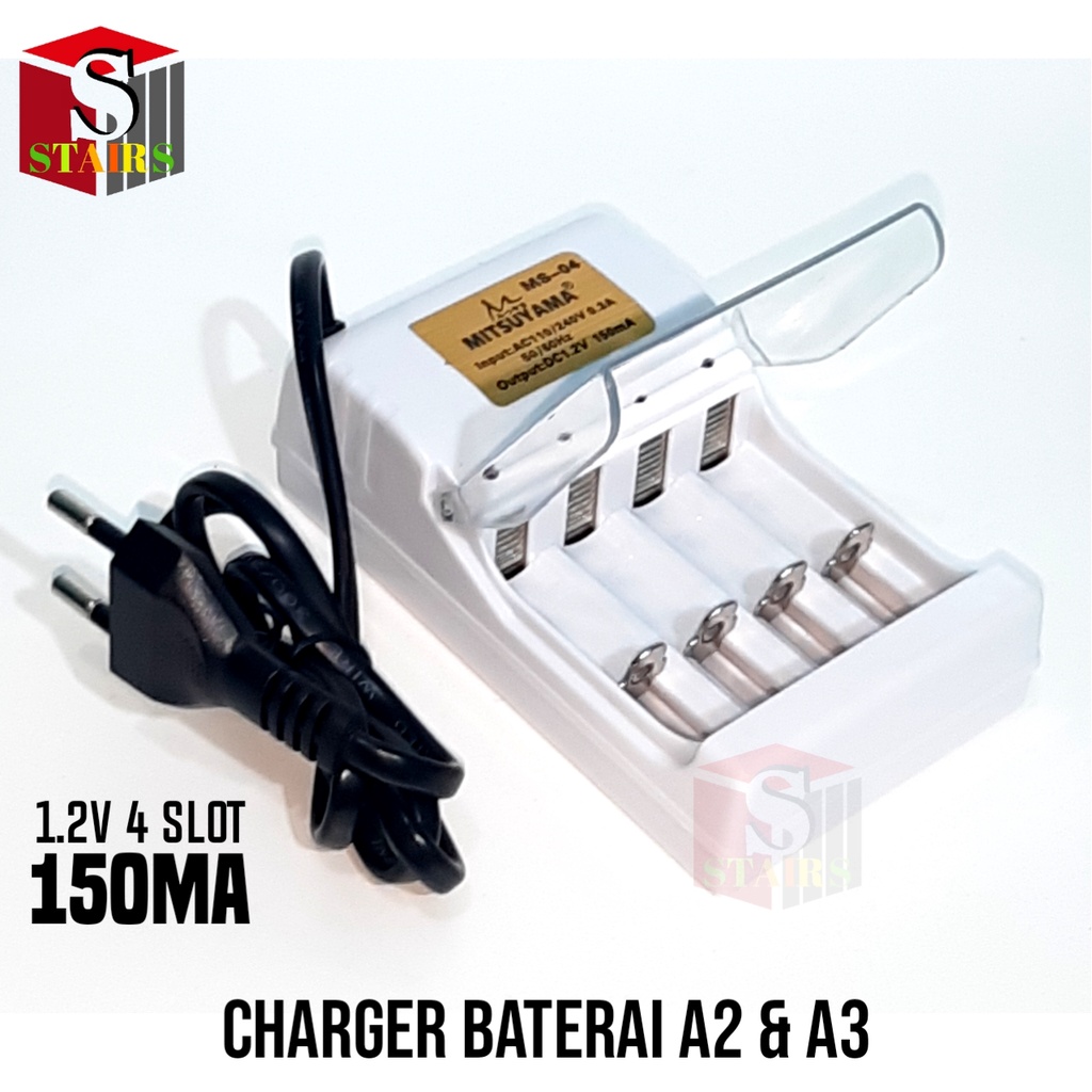 Casan/Charger Batre Baterai Untuk Jenis AA /AAA /A23 Fast Charging 4Slot