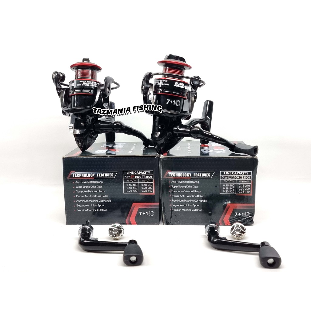 REEL {BONUS HANDLE} {ONE WAY} SWAN BLACK MAMBA {SUPER SMOOTH} JAPAN TECHNOLOGY {DRAG 25 LBS}