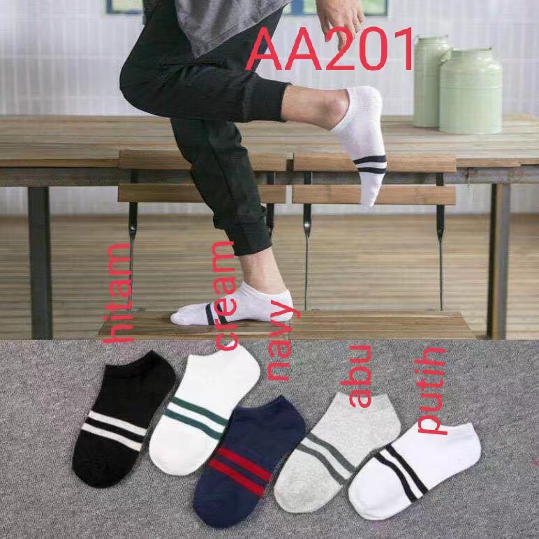 ☀ Sunly ☀ A201 Kaos Kaki Garis Pria Wanita Motif Kotak Fashion Korea Kaos kaki  Sock Import