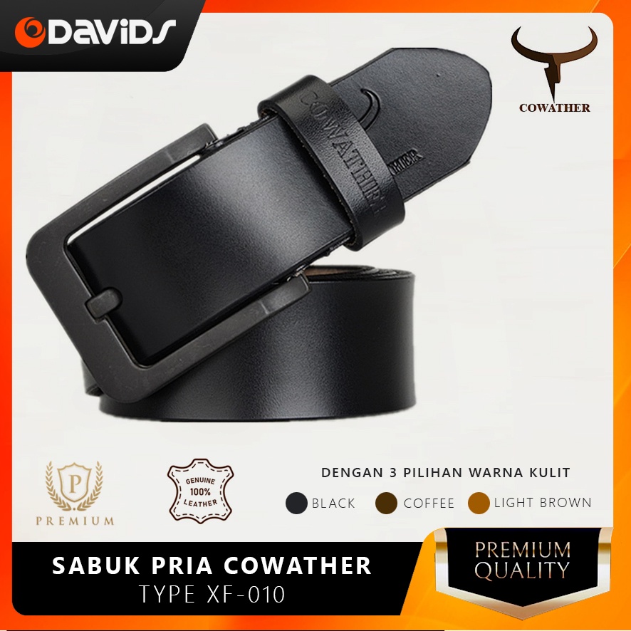 Sabuk Pria Kulit Asli Gesper Ikat Pinggang Panjang Cowather XF-010