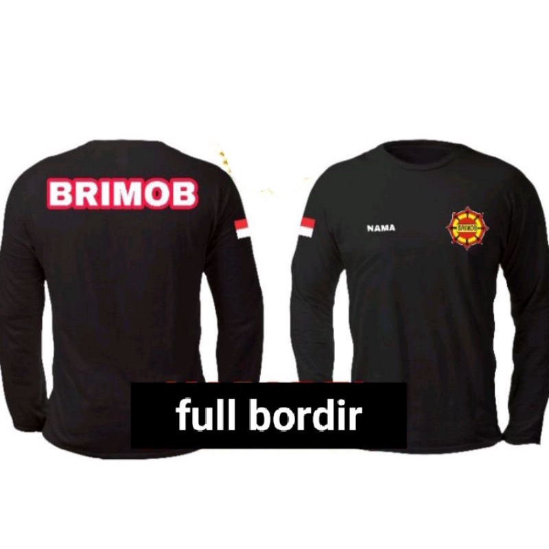 t-shirt Brimob full bordir kaos t-shirt Brimob kaos Brimob baju Brimob pakaian Brimob