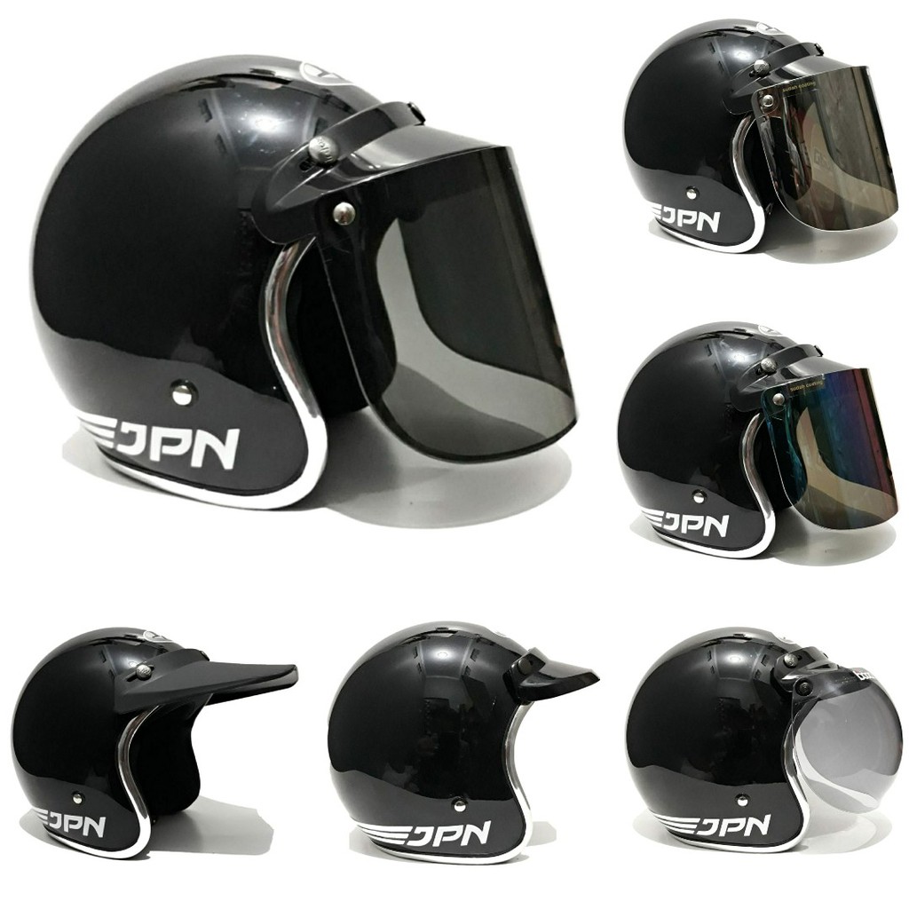 Helm Jpn Hitam Gloss List Chroom