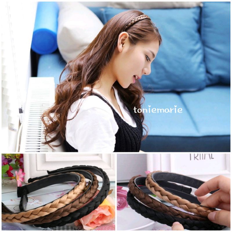 Bando Kepang / Bando Rambut / Bandana Wig - Bando Wig - Bando Wanita - Aksesoris Rambut Bando Dewasa