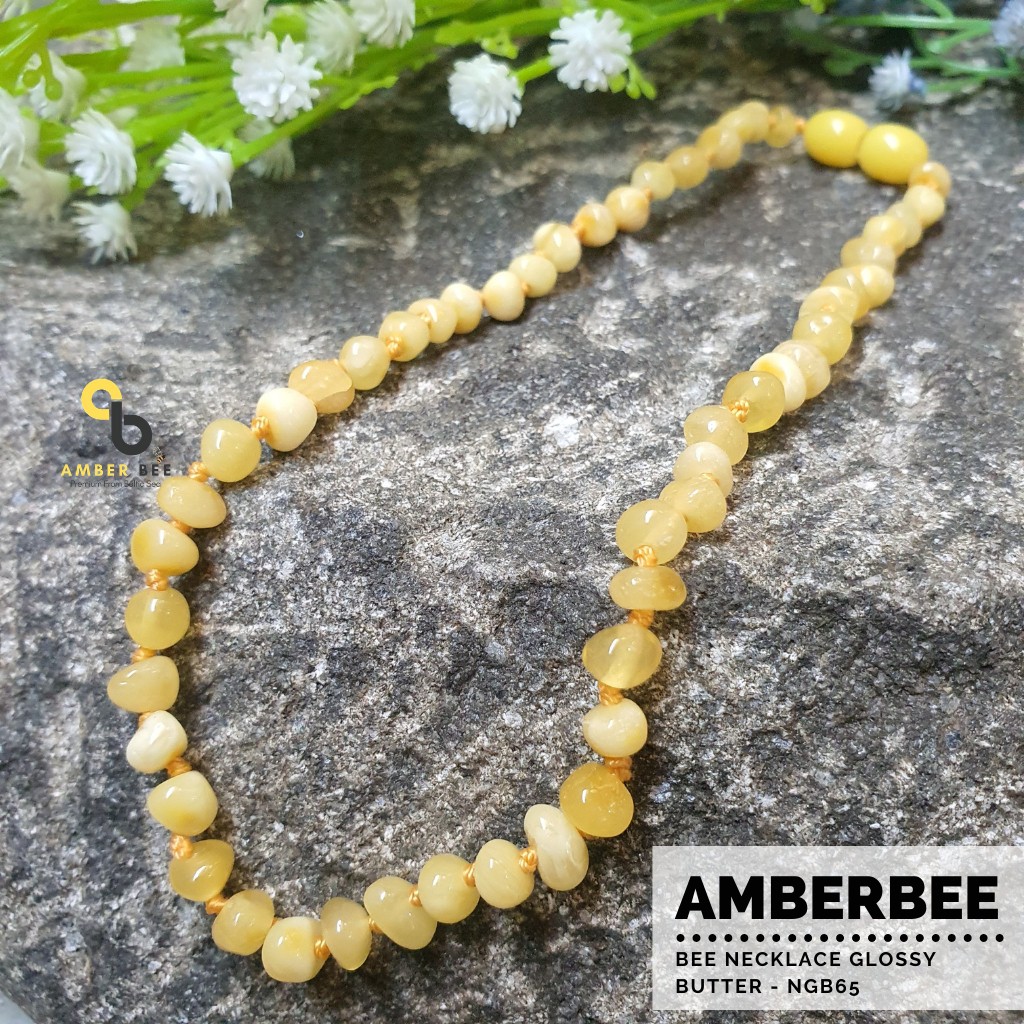 Set Kalung Gelang Amber Baltic Anak Premium Glossy Butter SNBGB65123 By Amber Bee