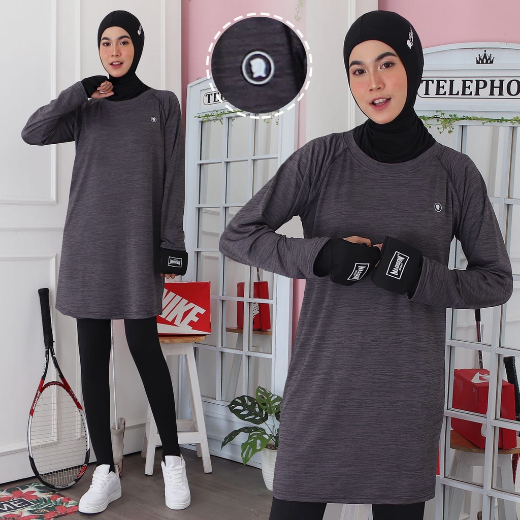 HITJAB - Tunik Sport Olahraga Wanita Misty Untuk Bersepeda Lari Senam Zumba 8812-8
