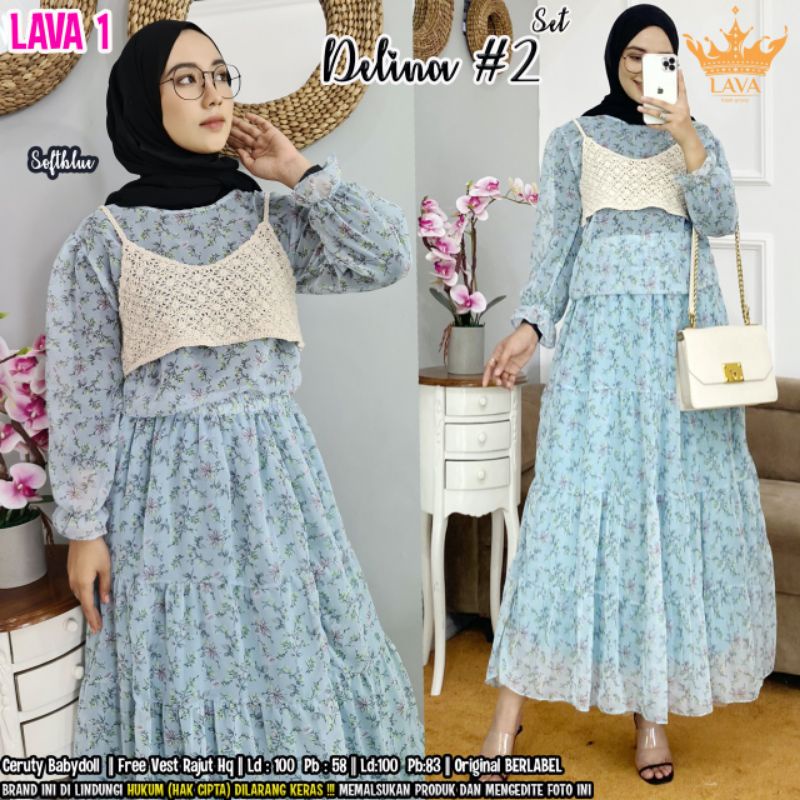 Delina set #2 setelan wanita baju muslimah murah