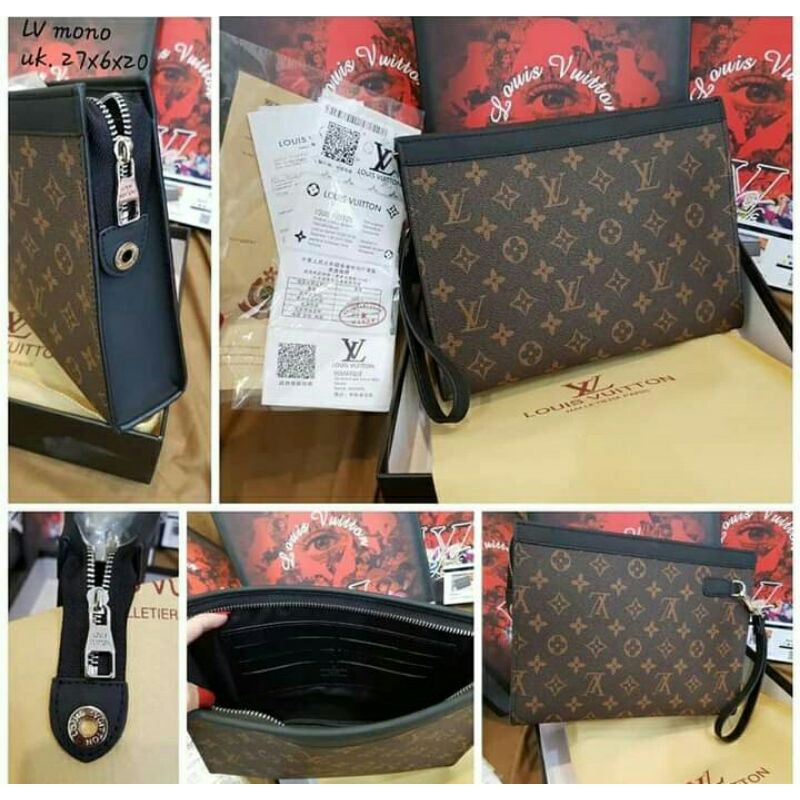 clutch bag Lv import semiori pria/wanita