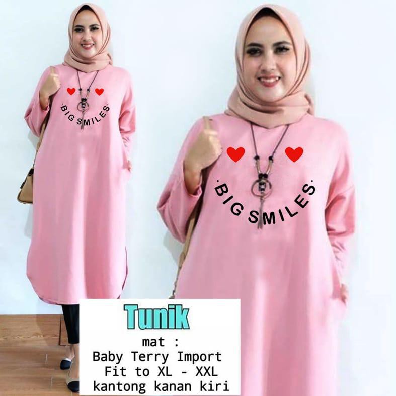 TUNIK BIG SMILES / TUNIK MAMACHI / TUNIK POLOS/ TUNIK CEWEK / TUNIK PANJANG / TUNIK MUSLIM