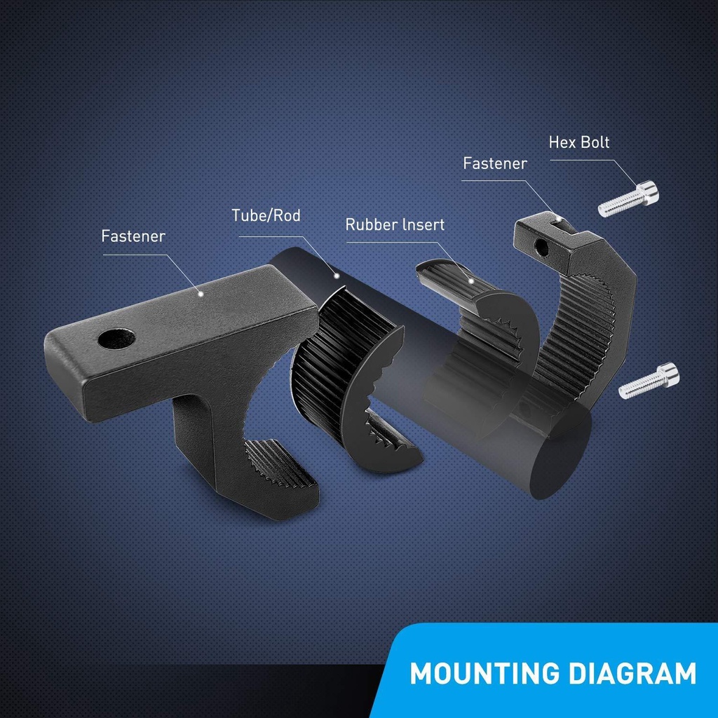 Bracket Breket Braket Crashbar Jepit Dudukan Lampu LED Bar Stand Tembak Stang Motor 25 - 30 mm VINYX