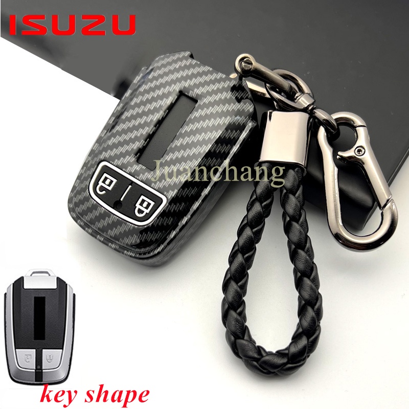 (Ready Stock) Casing Remot Kunci Mobil Bahan Silikon Aksen Serat Karbon Untuk Isuzu New dmax d max MU-X 2015 2018 2019 2020