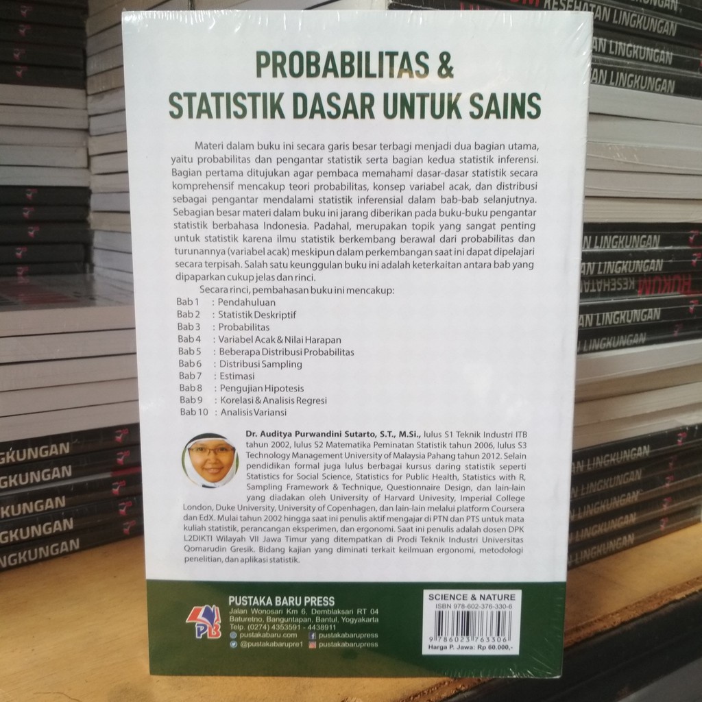 BUKU PROBABILITAS DAN STATISTIK DASAR UNTUK SAINS - Dr. AUDITYA PURWANDINI SUTARTO [ORIGINAL]