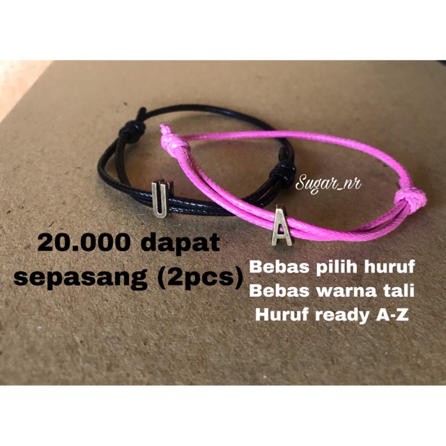 2 pcs Gelang  nama gelang  initial  gelang  magnet couple  