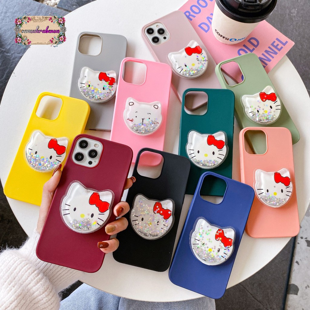 Softcase Popsocket Glitter Candy Realme C1 C2 C3 5 5i 5s 6 Pro C17 7i 7 Narzo 20 Pro SB708
