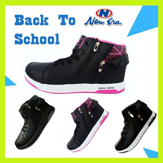 New Era Tuscany Sepatu keren Sepatu sekolah resleting