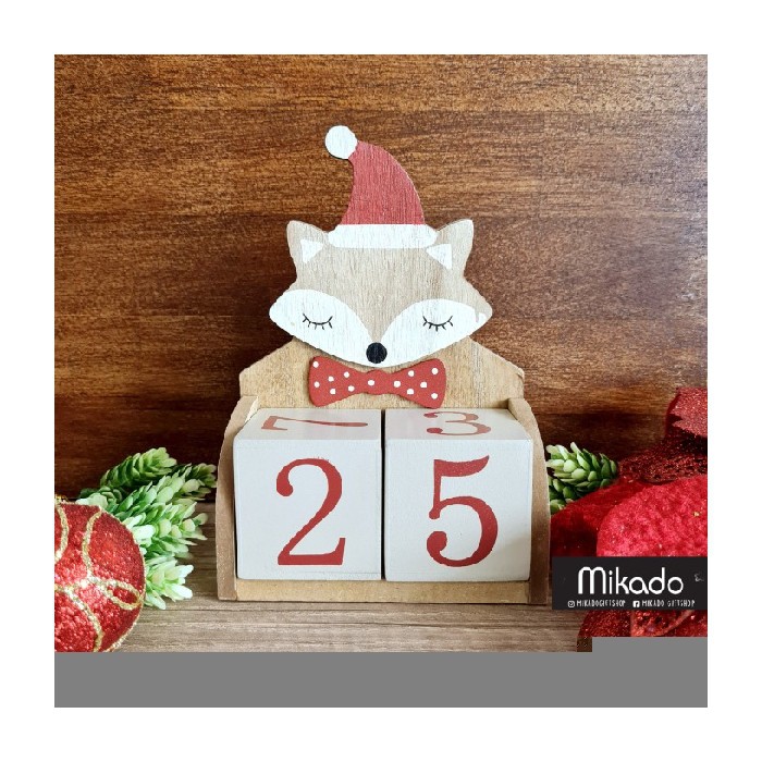 

Date Bertopi Kalender Calendar Berkualitas Wooden Kayu Hiasan Block Natal Fox Dijual -