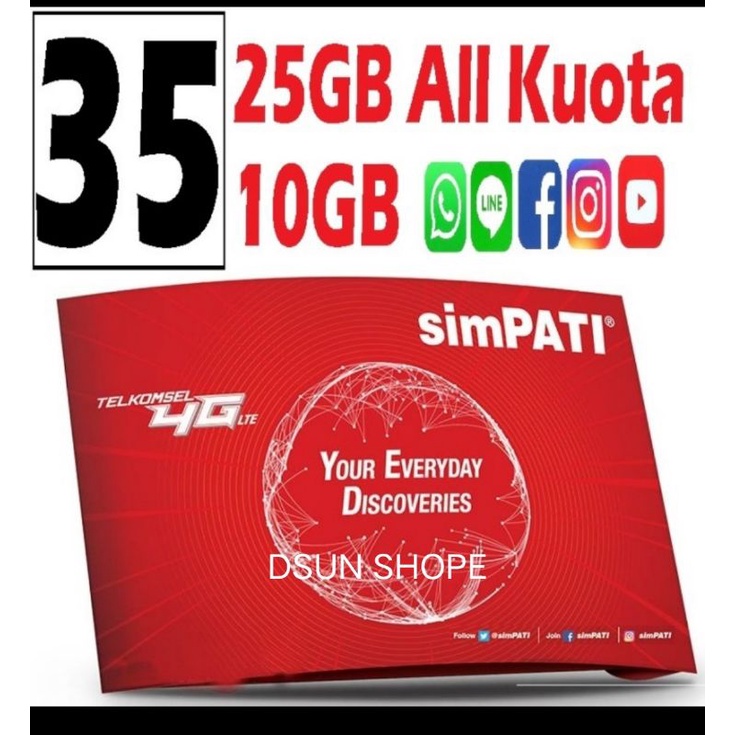 kartu Telkomsel simPATI 35GB 50gb kouta data full 24jam unlimited