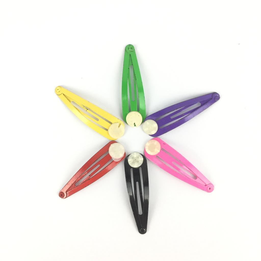 Jepit TikTop Warna Warni, Silver &amp; Hitam Uk 3.2, 4.0, 5.0, 6.0, 7.0, 8.0cm Harga/12pc