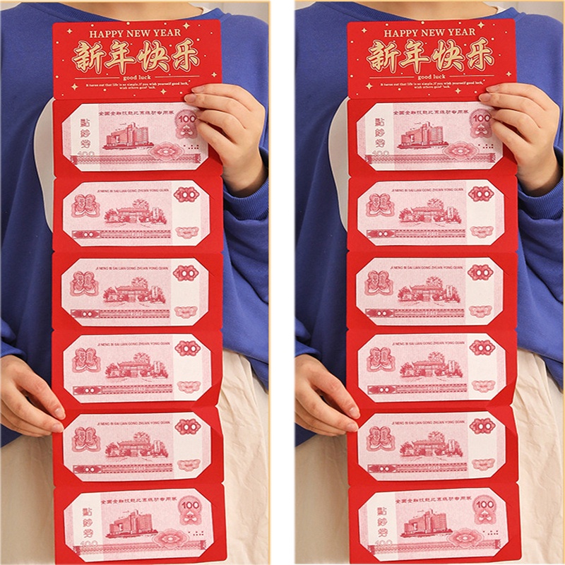 Amplop Angpao Tahun Baru Cina / Imlek 6 Slot Warna Merah