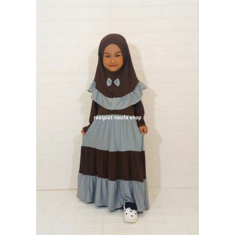 Gamis Jersey Anak 3-5 tahun / gamis terbaru /gamis renda / gamis canda susun