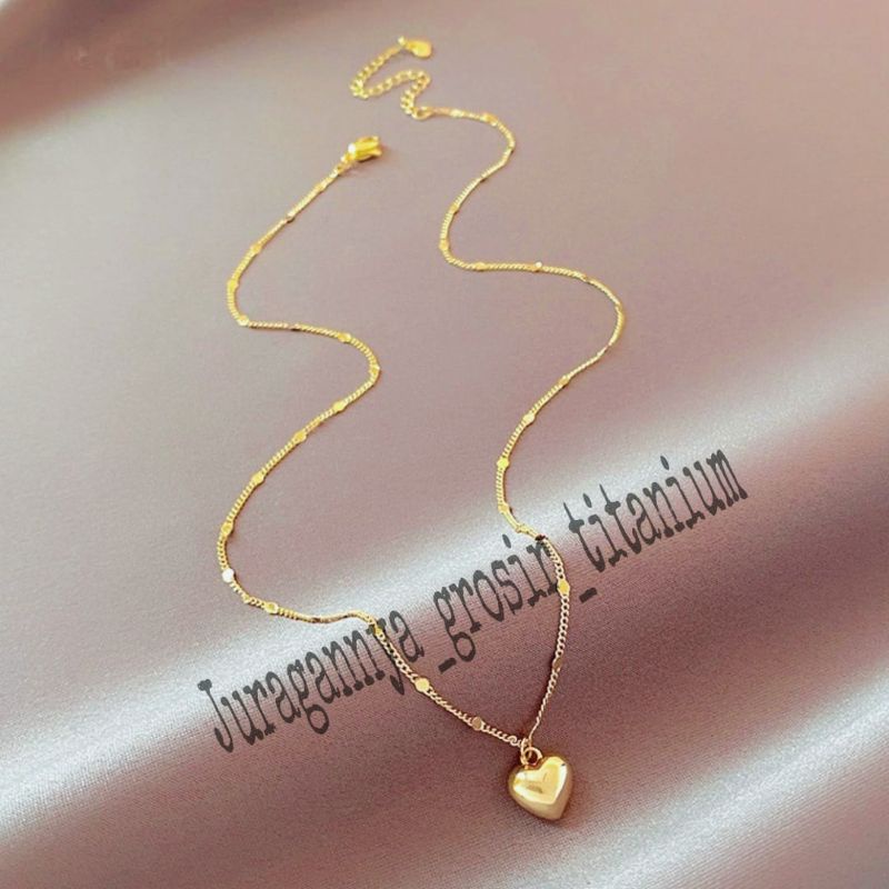 Kalung Titanium rantai gepeng Alus spasi JGT02 perhiasan fashion Korea anti karat&amp;anti luntur