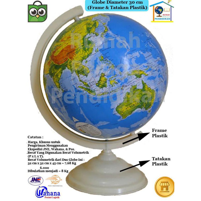 

== TERLARIS == GLOBE (BOLA DUNIA) 30 CM - TIPE 1 (Via JNE, Wahana, & Pos)