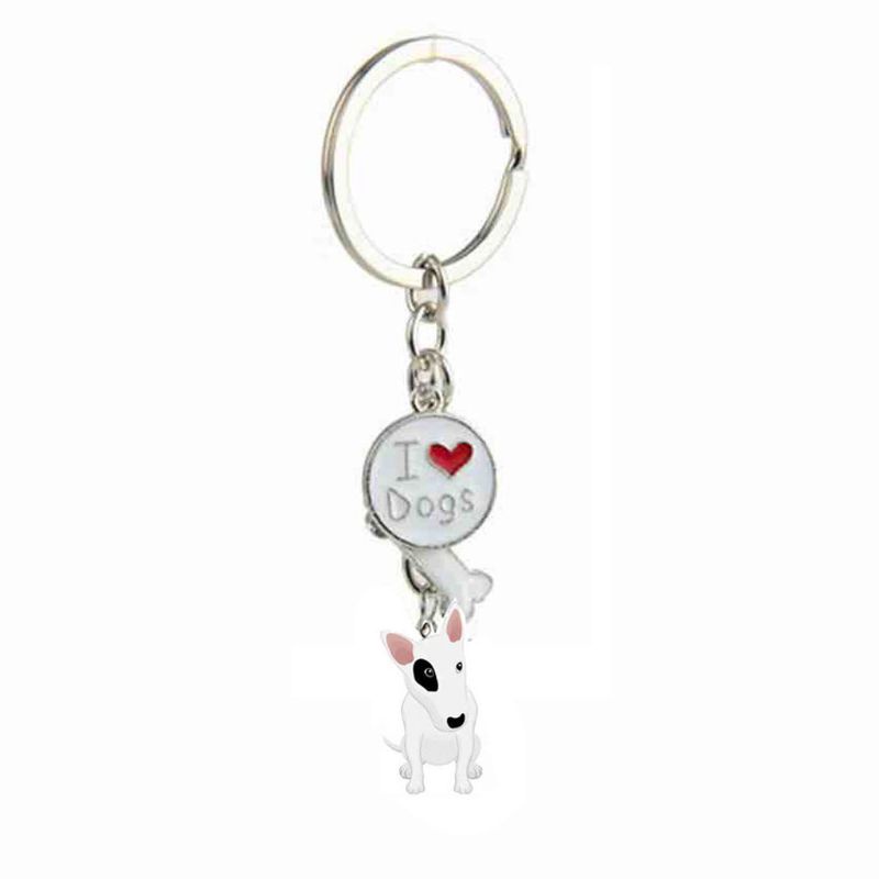 SIY  I Love My Dog Lovers Corgi Husky Bulldog Pet Puppy Pendant Key Chain Jewelry