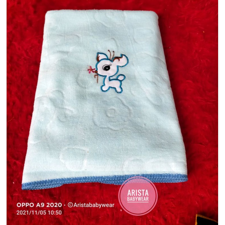 HANDUK BAYI (100x50cm) kain emboss lembut bordil lucu