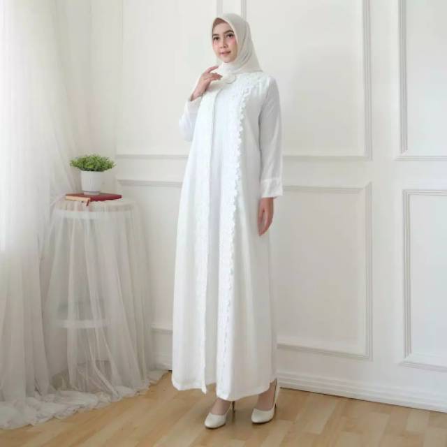 GAMIS CANTIK LAYER RENDA SIZE M L XL REALPICT GAMIS IBU PUTIH HAJI UMROH LEBARAN BAJU TERBARU