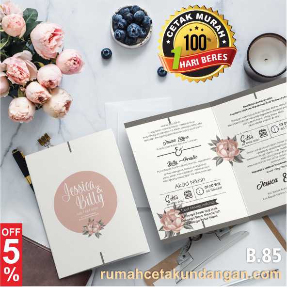 B.85 | Cetak Surat Undangan Nikah Termurah Desain Unik Elegan Rustic Minimalis Simple Aesthetic Este