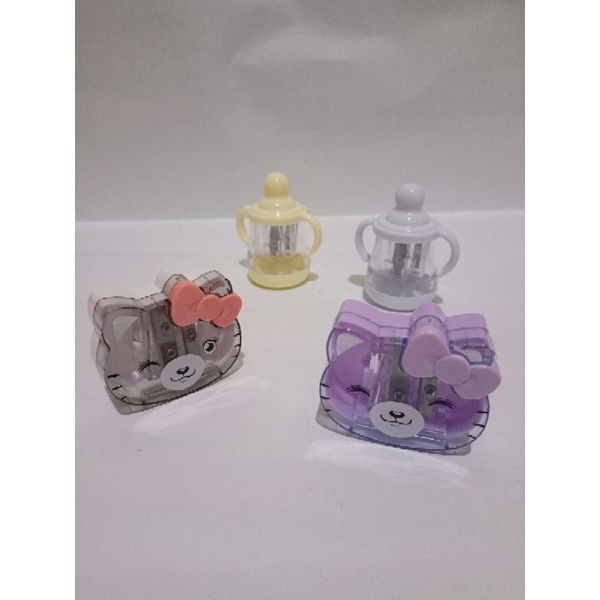 

Azka_Niam SATUAN ( 1 PCS ) Serutan Ongotan Rautan Lucu Animasi Hello Kitty dan Dot Fancy Dua Lubang