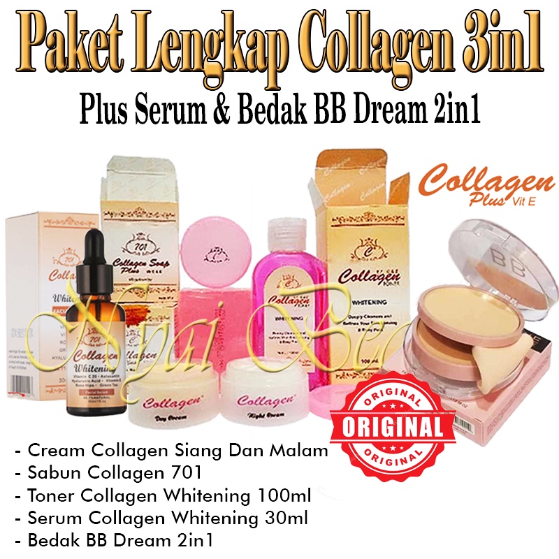 Jual Paket Lengkap Collagen In Cream Collagen Susun In Siang Dan Malam Sabun Collagen