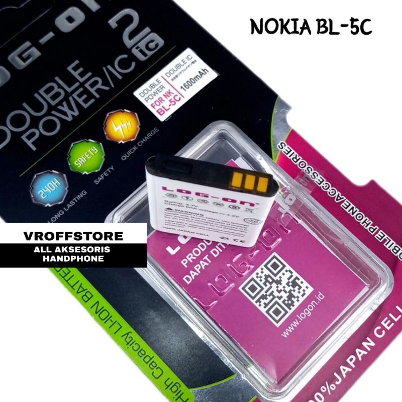 BATERAI NOKIA BL-5C BL5C BL4C BL4UL - 3650 1100 6630 7610 N70 N71 N72 N GAGE - LOG ON