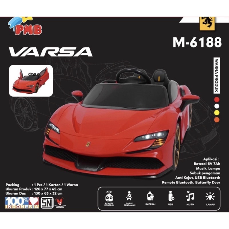 Mobil Accu Anak PMB M 6188 Varsa ferrari-4