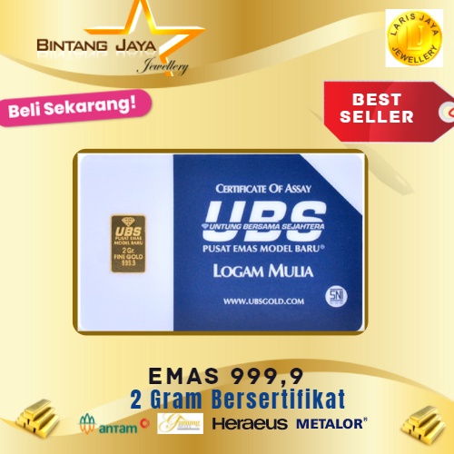 Logam mulia 2gr UBS termurah (LM) Emas 2gr bersertifikat sni batangan