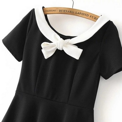 BEST SELLER Dress Import Classic Party Mini Pesta Baju Korea Rok Hitam Putih Black Wanita Murah