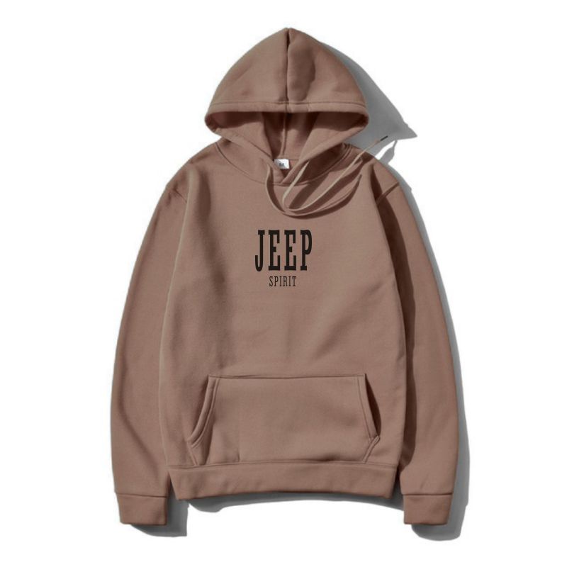 Sweater Hoodie Pria Wanita Switer Unisex Bahan Fleece Basic JEEP SPIRIT