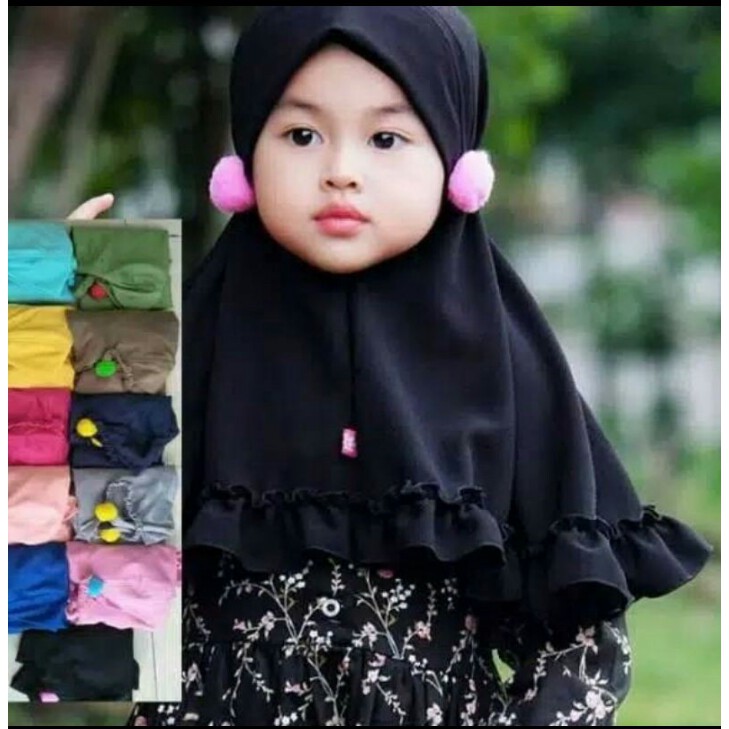 jilbab anak bayi POM2 sisi - kerudung anak lucu - hijab anak perempuan