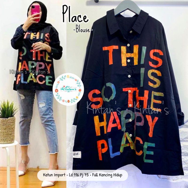 PLACE BLOUSE BY KINTAN'S (BLOUSE MUSLIMAH) Blouse kaos katun wanita