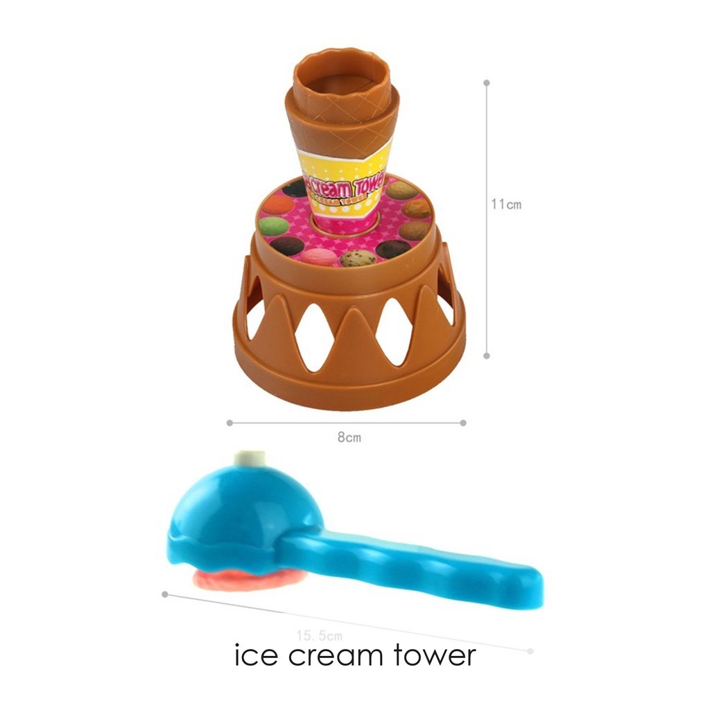 Mainan Ice Cream Tower Mainan Es Krim Mainan Anak Balancing Game