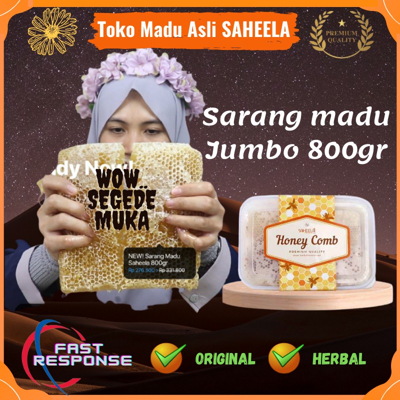 

Sarang Madu Jumbo Madu Sisir Saheela 800gr Honey Comb | Sarang Lebah Asli Original | Big Honey Comb