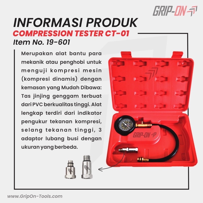 GRIP-ON COMPRESSION TESTER CT-01 ALAT UKUR TEKANAN TEST KOMPRESI DINAMIS 19-601