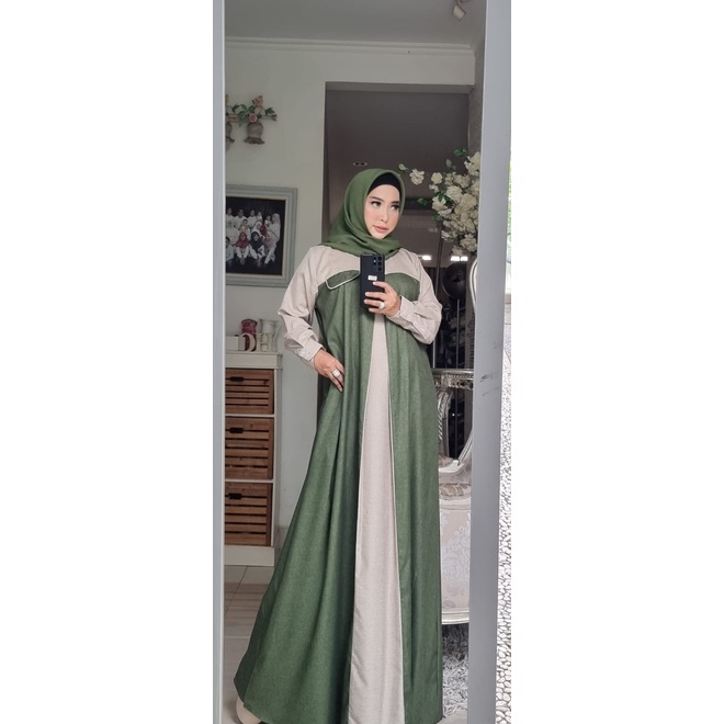 aluna dress/dress katun madina/gamis/abaya
