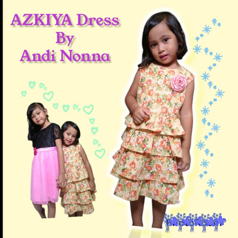 Azkiya Dress anak perempuan katun jepang