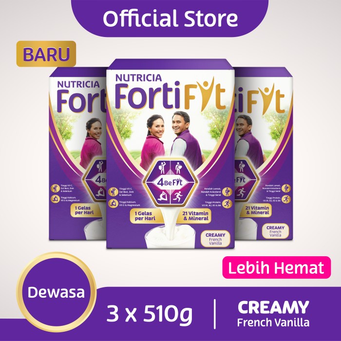 

Paket 3 - Nutricia Fortifit Creamy French Vanila Susu Dewasa 510GR