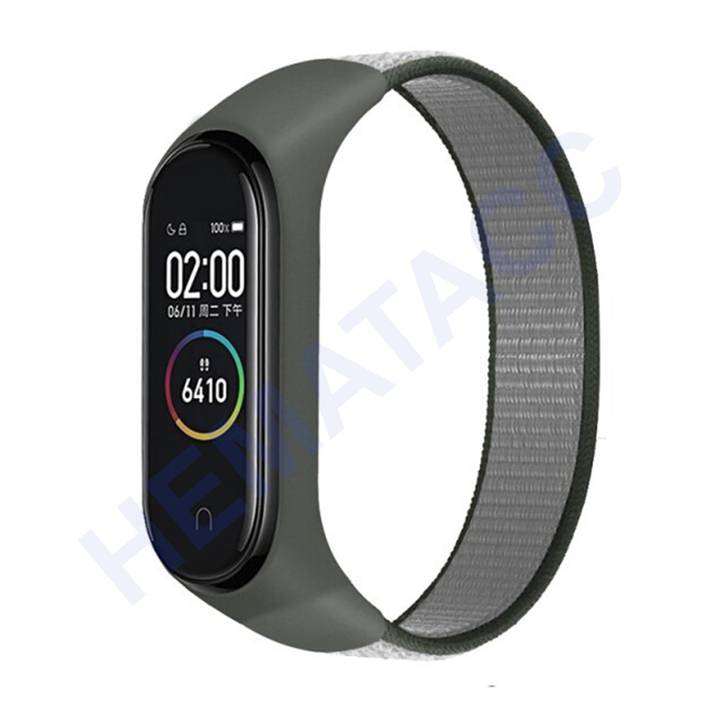 Nylon Strap Mi Band 6 5 4 3 & Tali Jam Xiaomi Nilon Velcro Smart Bracellet M6 M5 M4 M3 OASE-Abu Abu