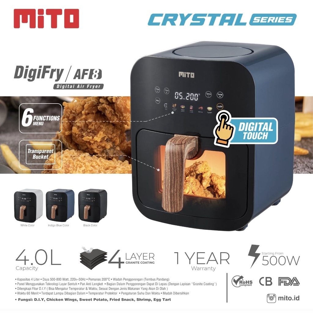 MITO AIRFRYER AF-8 4 LITER 500WATT