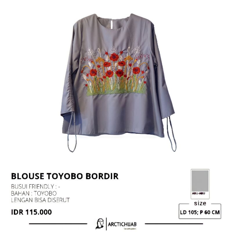 BLOUSE SERUT TOYOBO | BLOUSE TOYOBO BORDIR | BLOUSE BORDIR LENGAN SERUT SIMPLE